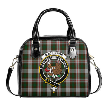 MacKinnon Dress Tartan Shoulder Handbags with Family Crest