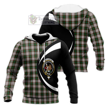 MacKinnon Dress Tartan Knitted Hoodie with Family Crest Circle Style