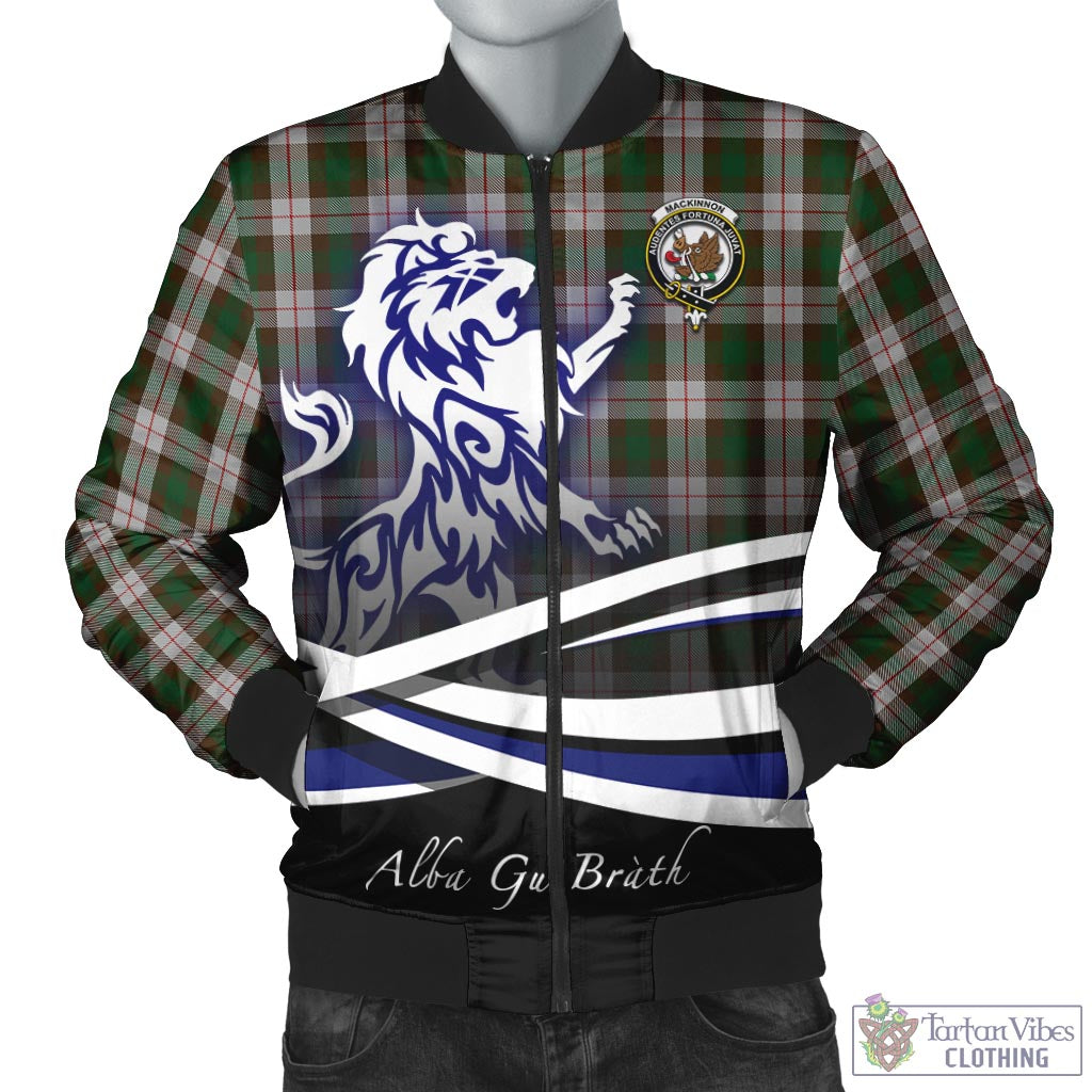 Tartan Vibes Clothing MacKinnon Dress Tartan Bomber Jacket with Alba Gu Brath Regal Lion Emblem