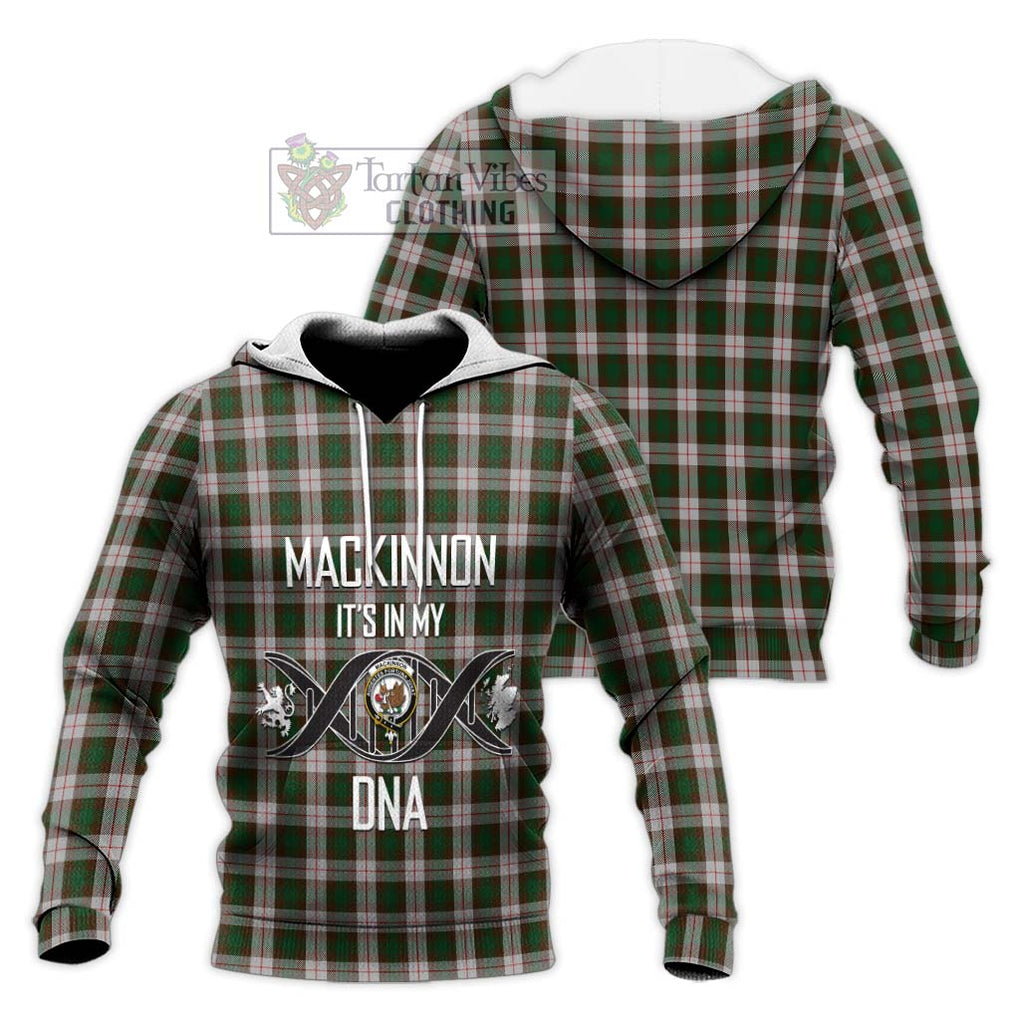 MacKinnon Dress Tartan Knitted Hoodie with Family Crest DNA In Me Style Unisex Knitted Pullover Hoodie - Tartanvibesclothing Shop