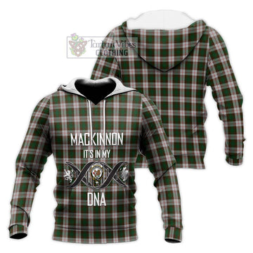 MacKinnon Dress Tartan Knitted Hoodie with Family Crest DNA In Me Style