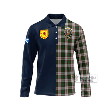 MacKinnon Dress Tartan Long Sleeve Polo Shirt Alba with Scottish Lion Royal Arm Half Style