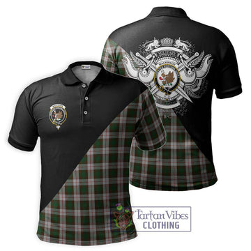 MacKinnon Dress Tartan Polo Shirt with Family Crest and Military Logo Style