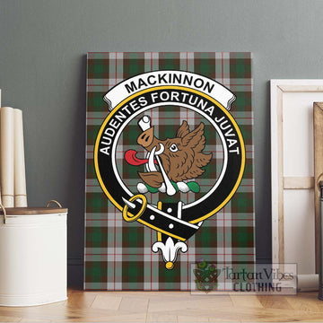 MacKinnon Dress Tartan Canvas Print Wall Art with Family Crest