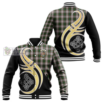 MacKinnon Dress Tartan Baseball Jacket with Family Crest and Celtic Symbol Style