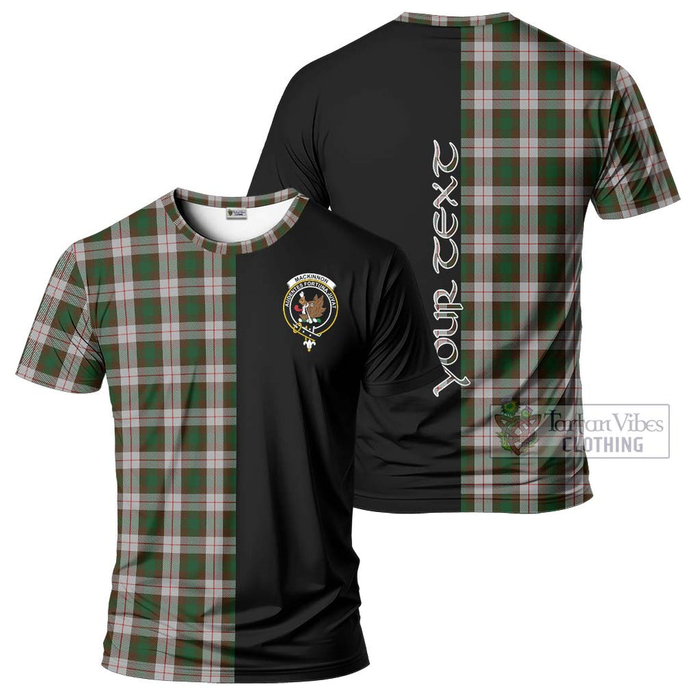 MacKinnon Dress Tartan T-Shirt with Family Crest and Half Of Me Style Kid's Shirt - Tartanvibesclothing Shop