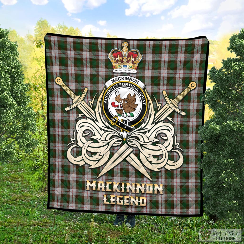 Tartan Vibes Clothing MacKinnon Dress Tartan Quilt with Clan Crest and the Golden Sword of Courageous Legacy