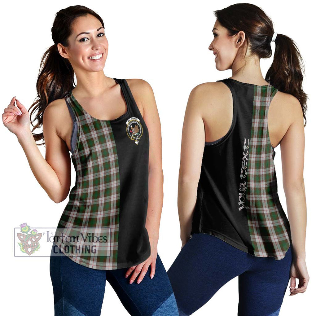 MacKinnon Dress Tartan Women's Racerback Tanks with Family Crest and Half Of Me Style 4XL - Tartanvibesclothing Shop