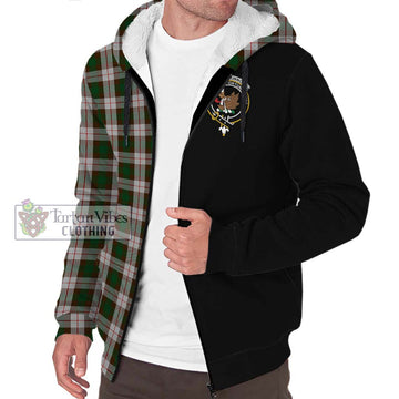 MacKinnon Dress Tartan Sherpa Hoodie with Family Crest and Half Of Me Style