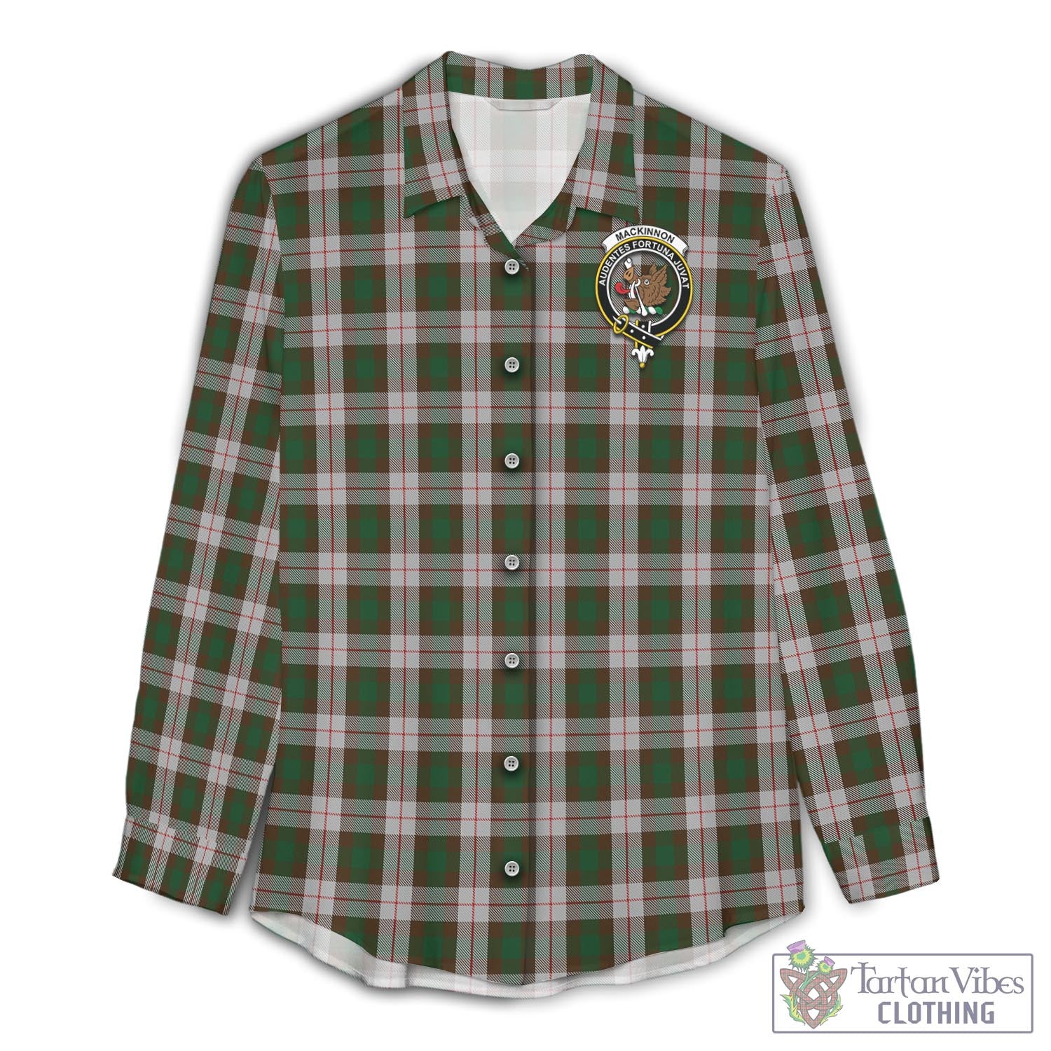 Tartan Vibes Clothing MacKinnon Dress Tartan Womens Casual Shirt with Family Crest