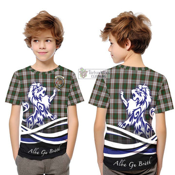 MacKinnon Dress Tartan Kid T-Shirt with Alba Gu Brath Regal Lion Emblem