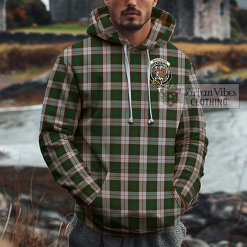 MacKinnon Dress Tartan Cotton Hoodie with Family Crest