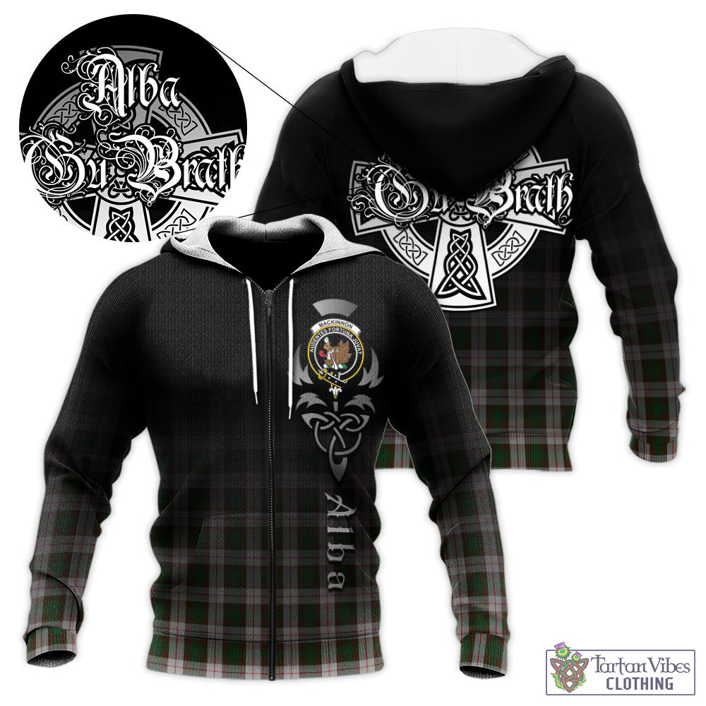 Tartan Vibes Clothing MacKinnon Dress Tartan Knitted Hoodie Featuring Alba Gu Brath Family Crest Celtic Inspired