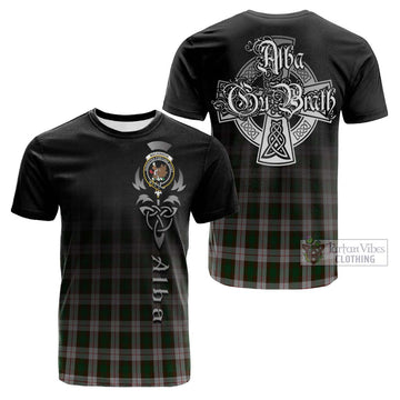 MacKinnon Dress Tartan Cotton T-shirt Featuring Alba Gu Brath Family Crest Celtic Inspired