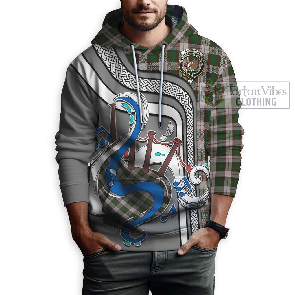 MacKinnon Dress Tartan Hoodie with Epic Bagpipe Style Zip Hoodie - Tartanvibesclothing Shop