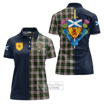 MacKinnon Dress Tartan Women's Polo Shirt Alba with Scottish Lion Royal Arm Half Style