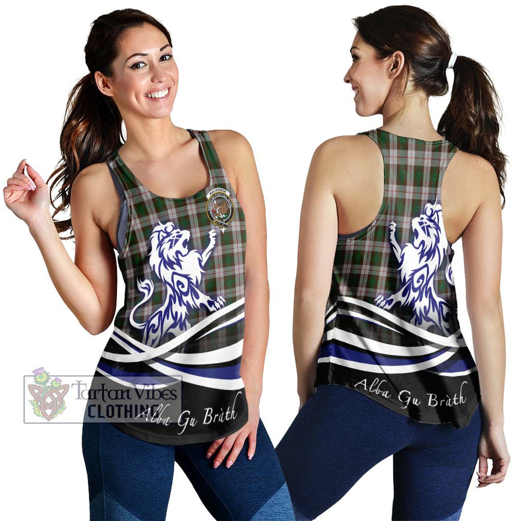 MacKinnon Dress Tartan Women's Racerback Tanks with Alba Gu Brath Regal Lion Emblem 4XL - Tartanvibesclothing Shop