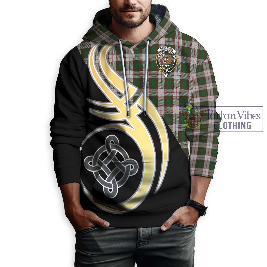 MacKinnon Dress Tartan Hoodie with Family Crest and Celtic Symbol Style Zip Hoodie - Tartan Vibes Clothing