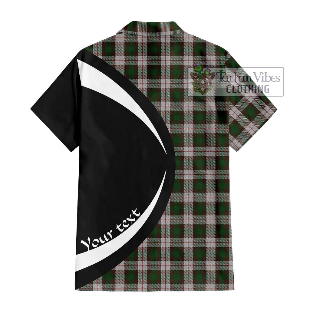 MacKinnon Dress Tartan Short Sleeve Button Up with Family Crest Circle Style - Tartan Vibes Clothing