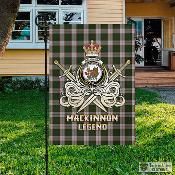 MacKinnon Dress Tartan Flag with Clan Crest and the Golden Sword of Courageous Legacy