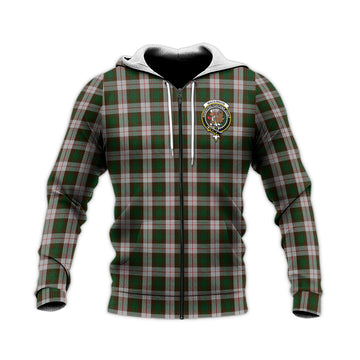 MacKinnon Dress Tartan Knitted Hoodie with Family Crest