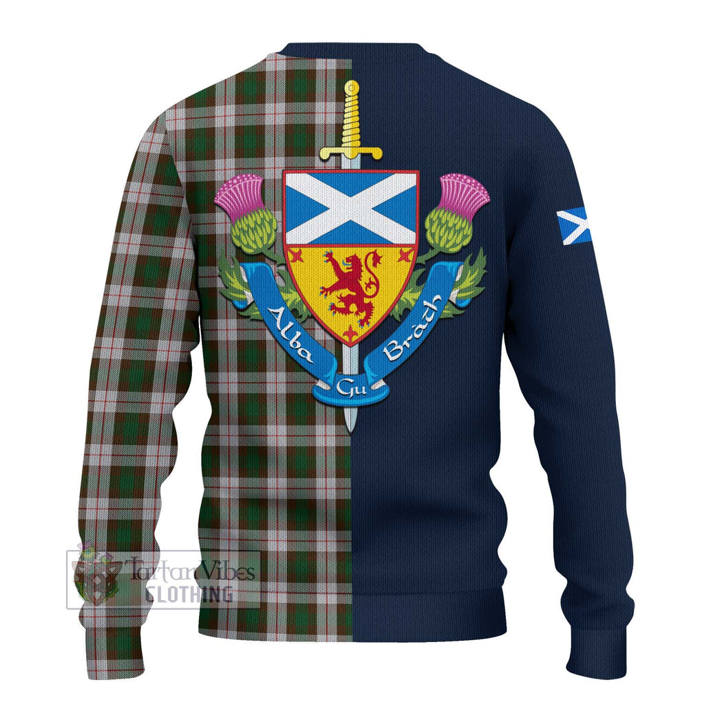 Tartan Vibes Clothing MacKinnon Dress Tartan Knitted Sweater with Scottish Lion Royal Arm Half Style