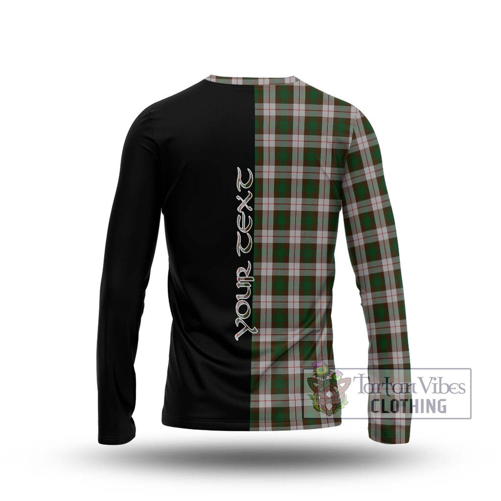 MacKinnon Dress Tartan Long Sleeve T-Shirt with Family Crest and Half Of Me Style - Tartanvibesclothing Shop