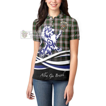 MacKinnon Dress Tartan Women's Polo Shirt with Alba Gu Brath Regal Lion Emblem