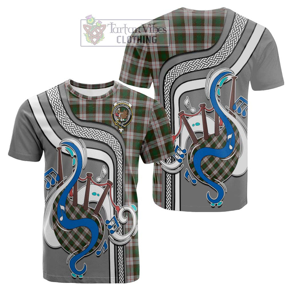 Tartan Vibes Clothing MacKinnon Dress Tartan Cotton T-shirt with Epic Bagpipe Style