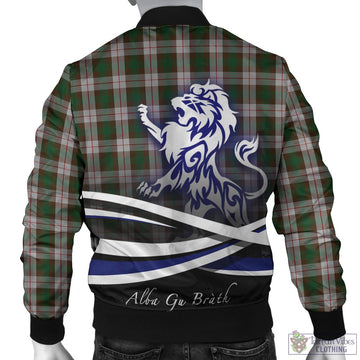 MacKinnon Dress Tartan Bomber Jacket with Alba Gu Brath Regal Lion Emblem