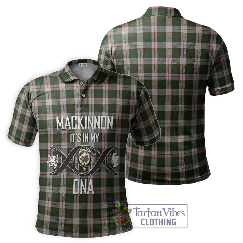 MacKinnon Dress Tartan Polo Shirt with Family Crest DNA In Me Style - Tartanvibesclothing Shop