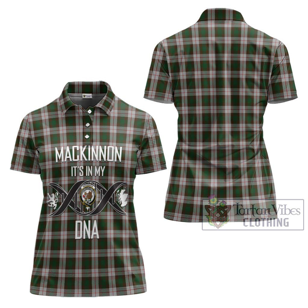 MacKinnon Dress Tartan Women's Polo Shirt with Family Crest DNA In Me Style - Tartanvibesclothing Shop