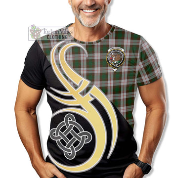 MacKinnon Dress Tartan T-Shirt with Family Crest and Celtic Symbol Style