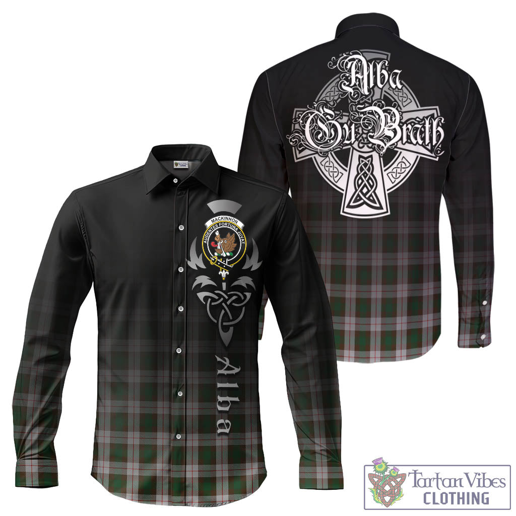 Tartan Vibes Clothing MacKinnon Dress Tartan Long Sleeve Button Up Featuring Alba Gu Brath Family Crest Celtic Inspired