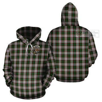 MacKinnon Dress Tartan Cotton Hoodie with Family Crest