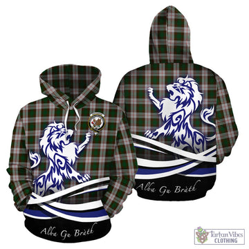 MacKinnon Dress Tartan Hoodie with Alba Gu Brath Regal Lion Emblem