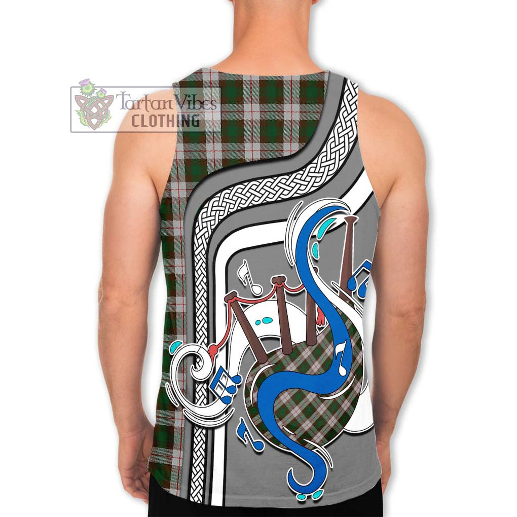 MacKinnon Dress Tartan Men's Tank Top with Epic Bagpipe Style - Tartanvibesclothing Shop