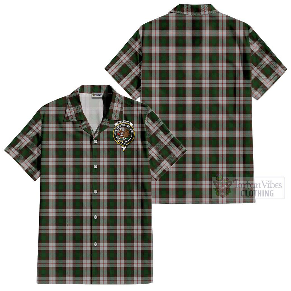 MacKinnon Dress Tartan Cotton Hawaiian Shirt with Family Crest Kid - Tartan Vibes Clothing