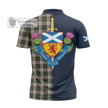 MacKinnon Dress Tartan Zipper Polo Shirt Alba with Scottish Lion Royal Arm Half Style