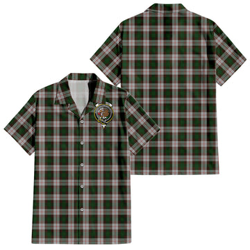 MacKinnon Dress Tartan Short Sleeve Button Down Shirt with Family Crest