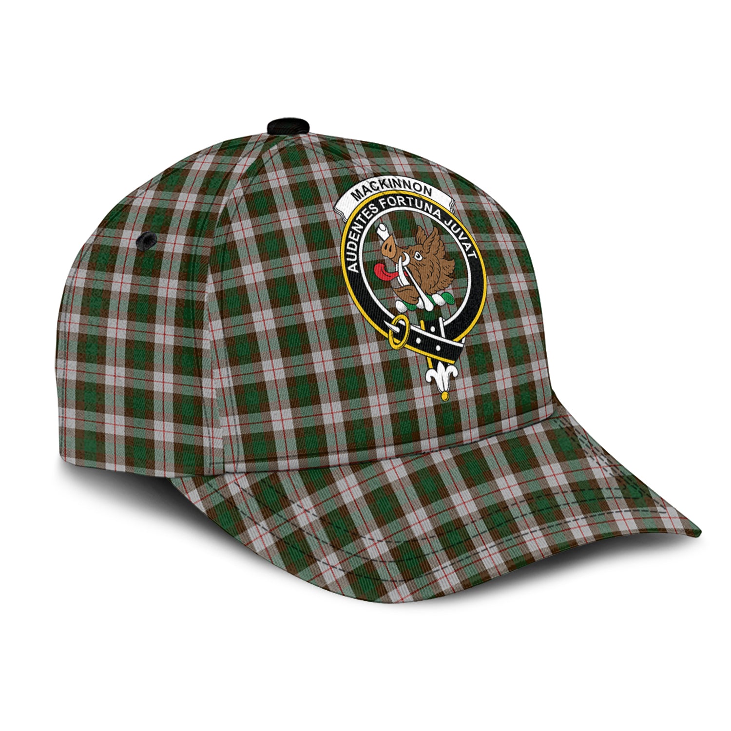 MacKinnon Dress Tartan Classic Cap with Family Crest - Tartan Vibes Clothing