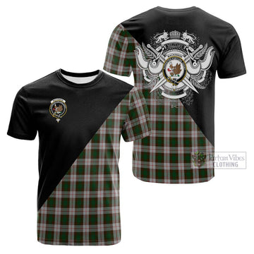 MacKinnon Dress Tartan Cotton T-shirt with Family Crest and Military Logo Style