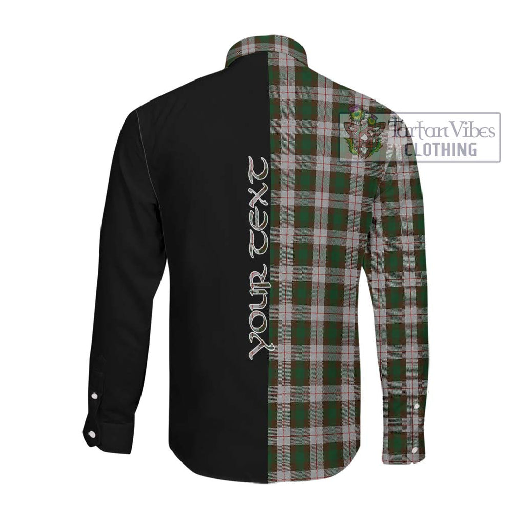 MacKinnon Dress Tartan Long Sleeve Button Shirt with Family Crest and Half Of Me Style Men's Shirt - Tartanvibesclothing Shop