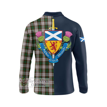 MacKinnon Dress Tartan Long Sleeve Polo Shirt Alba with Scottish Lion Royal Arm Half Style