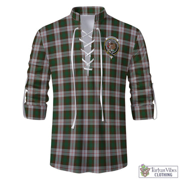 MacKinnon Dress Tartan Men's Scottish Traditional Jacobite Ghillie Kilt Shirt with Family Crest