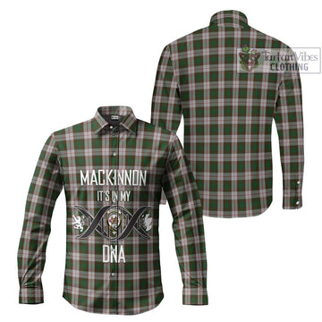 MacKinnon Dress Tartan Long Sleeve Button Shirt with Family Crest DNA In Me Style