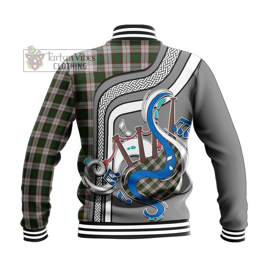 Tartan Vibes Clothing MacKinnon Dress Tartan Baseball Jacket with Epic Bagpipe Style