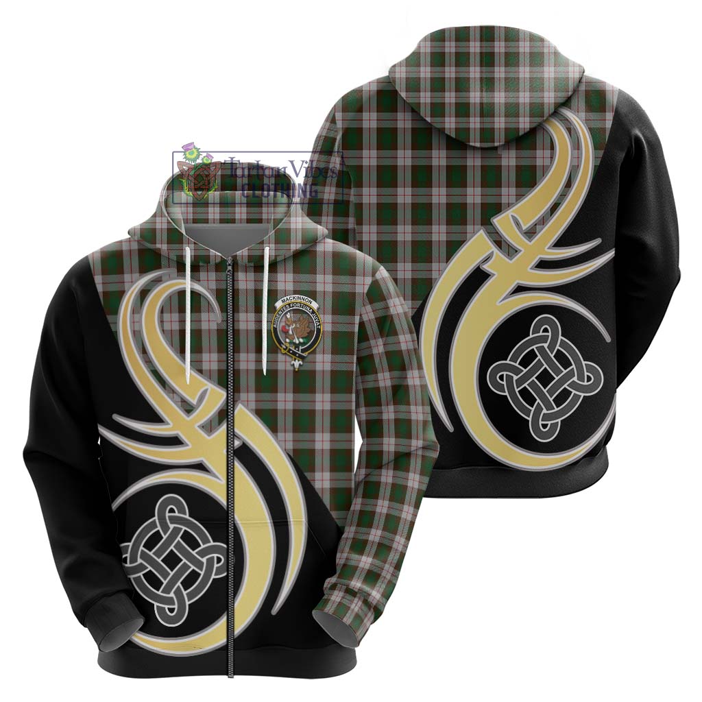 MacKinnon Dress Tartan Hoodie with Family Crest and Celtic Symbol Style - Tartan Vibes Clothing