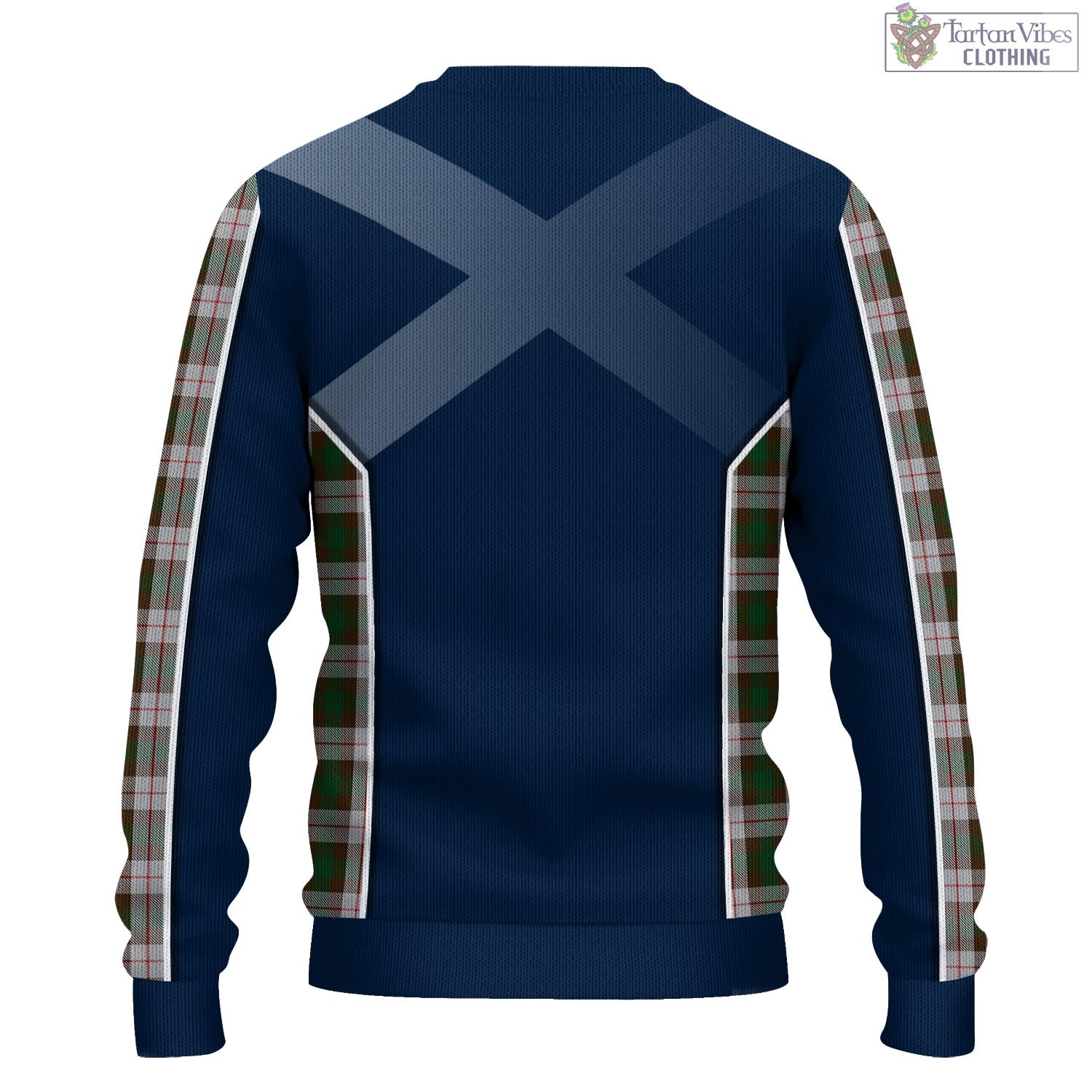 Tartan Vibes Clothing MacKinnon Dress Tartan Knitted Sweatshirt with Family Crest and Scottish Thistle Vibes Sport Style