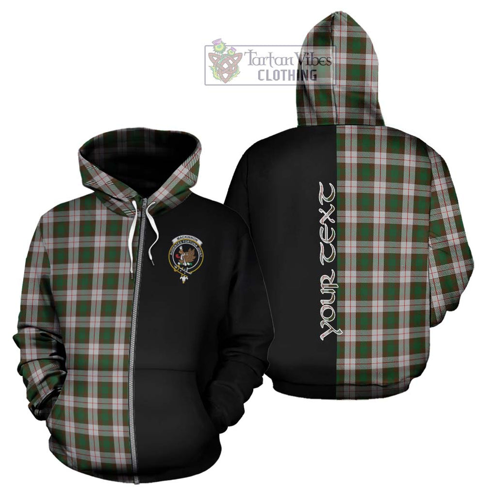 MacKinnon Dress Tartan Hoodie with Family Crest and Half Of Me Style - Tartanvibesclothing Shop